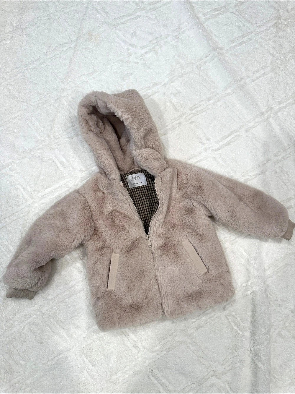 Zara Faux Fur Hoodie Jacket Kids